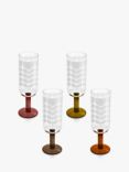 Orla Kiely Flower Stem Champagne Glass Flute, Set of 4, 320ml, Clear/Multi