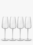 Luigi Bormioli Optica Fluted Champagne Glass Flutes, Set of 4, 210ml, Clear