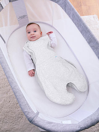 Purflo Swaddle To Sleep Baby Swaddle Bag, 0.5 Tog, Grey, 0-4 months