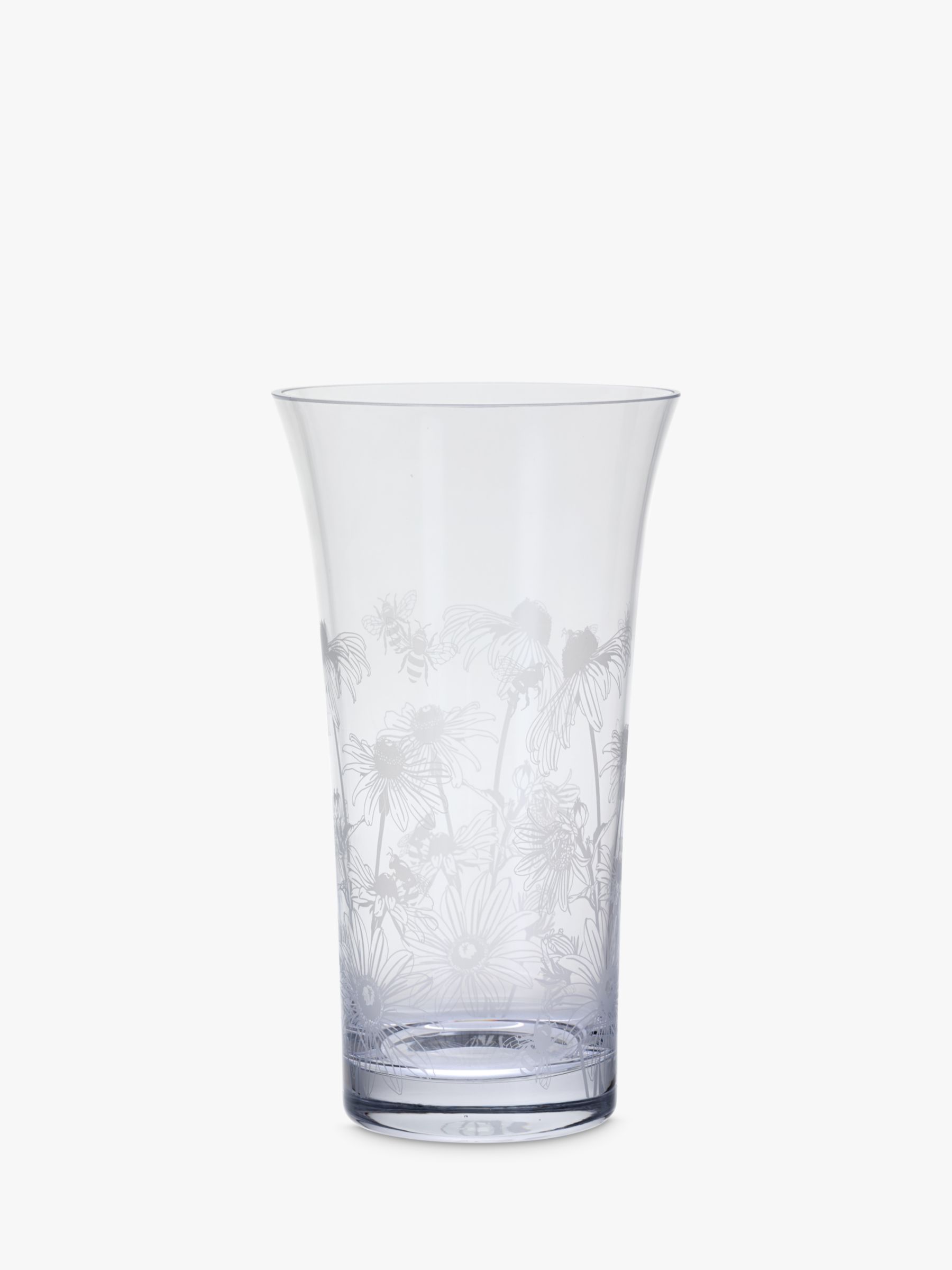 Dartington Crystal Bloom Rudbeckia Flared Vase, H29cm, Clear