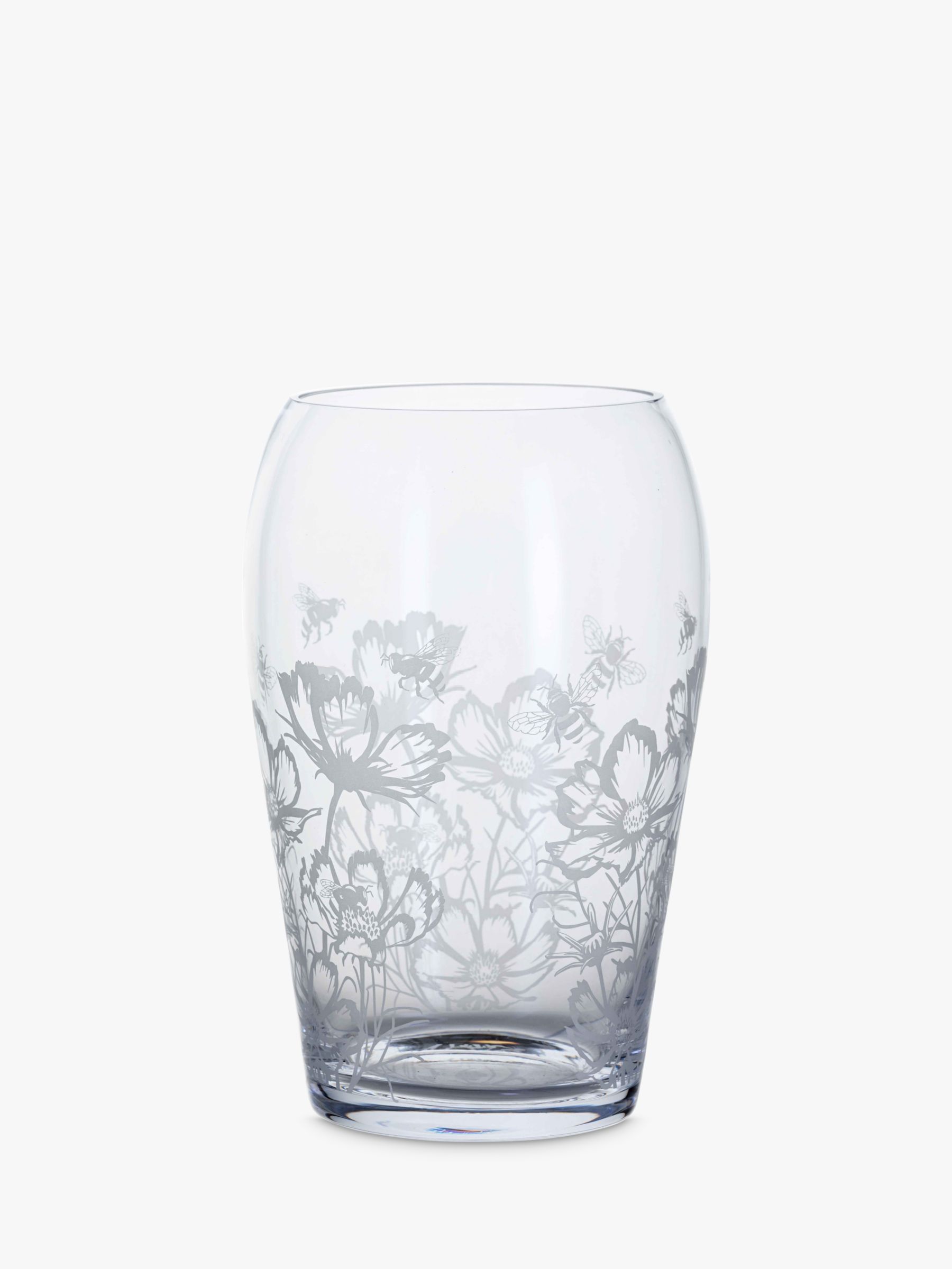 Dartington Crystal Bloom Cosmos Wide Vase, H25cm, Clear