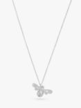 Olivia Burton Sparkle Bee Crystal Pendant Necklace, Silver OBJAMN57