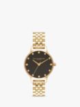 Olivia Burton OB16SE17 Women's Classic Crystal Bracelet Strap Watch, Gold/Black