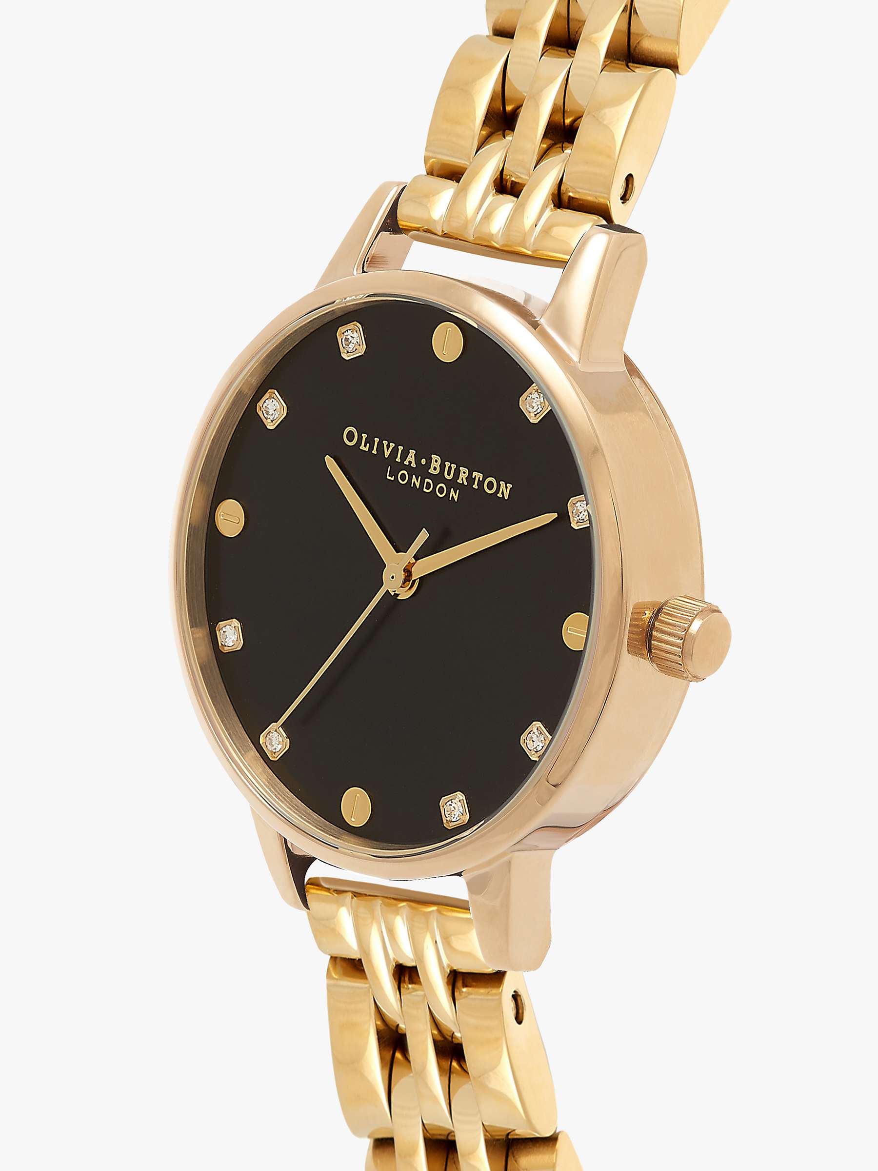 Buy Olivia Burton OB16SE17 Women's Classic Crystal Bracelet Strap Watch, Gold/Black Online at johnlewis.com