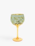John Lewis & Partners Leaf Pattern Metallic Gin Glass, 700ml, Green/Gold