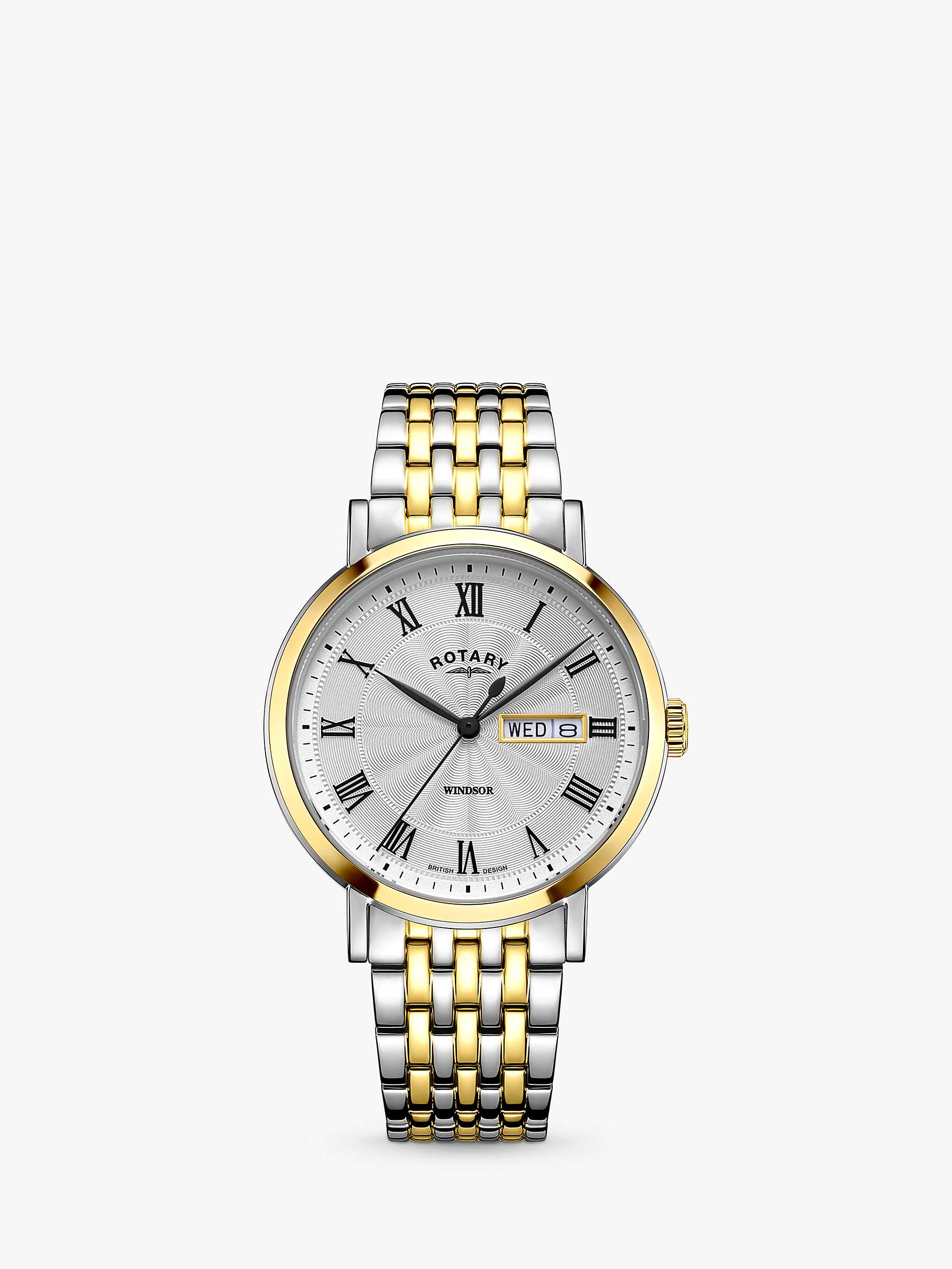 Buy Rotary Men's Windsor Day Date Bracelet Strap Watch Online at johnlewis.com