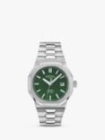 Rotary Men's Regent Automatic Date Bracelet Strap Watch, Silver/Green GS05410/24