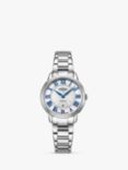 Rotary Women's Cambridge Date Bracelet Strap Watch, Silver/Rose Gold LB05427/07