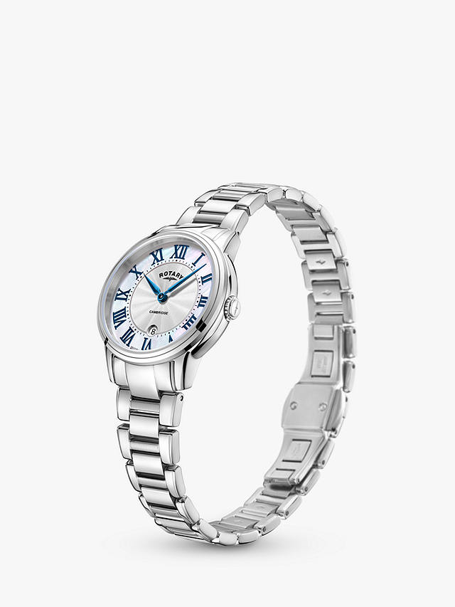 Rotary Women's Cambridge Date Bracelet Strap Watch, Silver LB05425/07