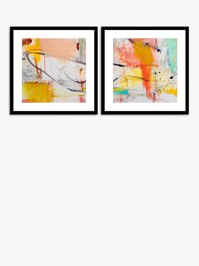 Natasha Barnes - 'Retrospect' Framed Print & Mount, Set of 2, 61.5 x 61.5cm, Yellow/Multi
