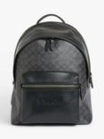 Coach Charter Signature Leather Backpack, Black