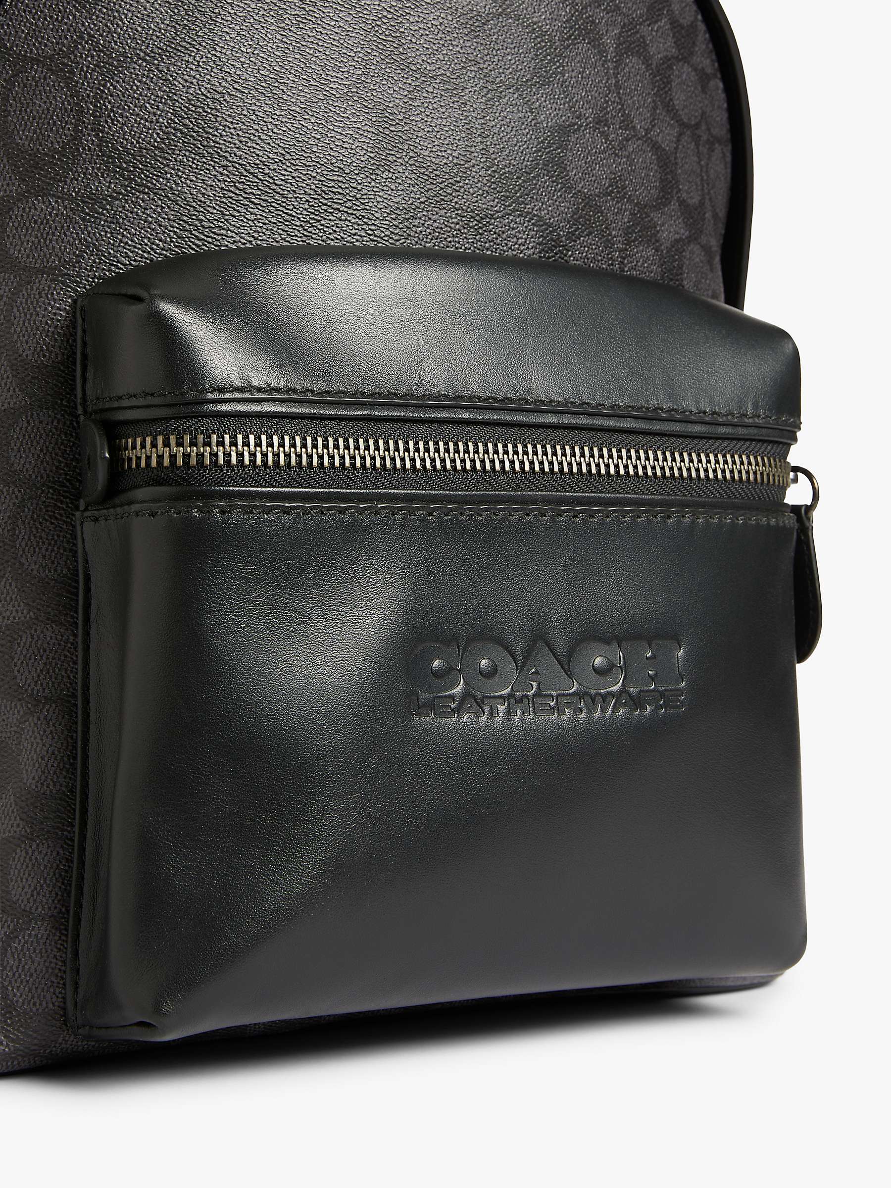 Buy Coach Charter Signature Leather Backpack, Black Online at johnlewis.com