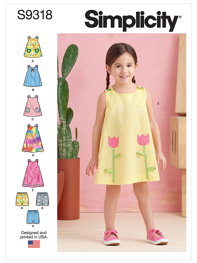 Simplicity Toddlers' Top and Dress Sewing Pattern, S9318, CCB