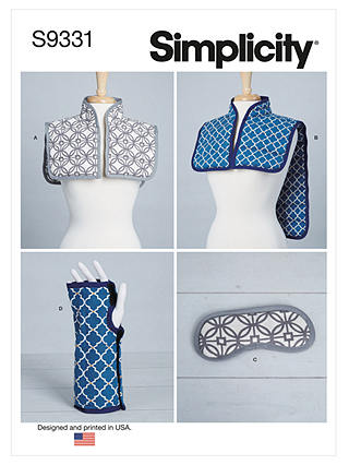 Simplicity Heat Wraps and Eye Mask Sewing Pattern,  S9331, OS