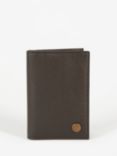 Barbour Contrast Leather Billfold Wallet, Dark Brown