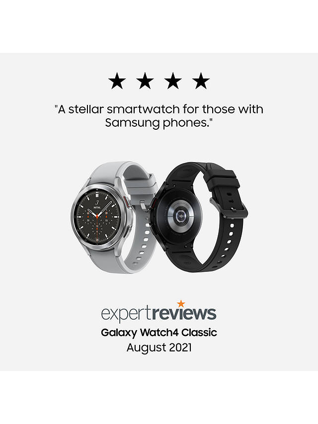 Samsung Galaxy Watch4 Classic, Bluetooth, 46mm, Stainless Steel with Silicone Strap, Black