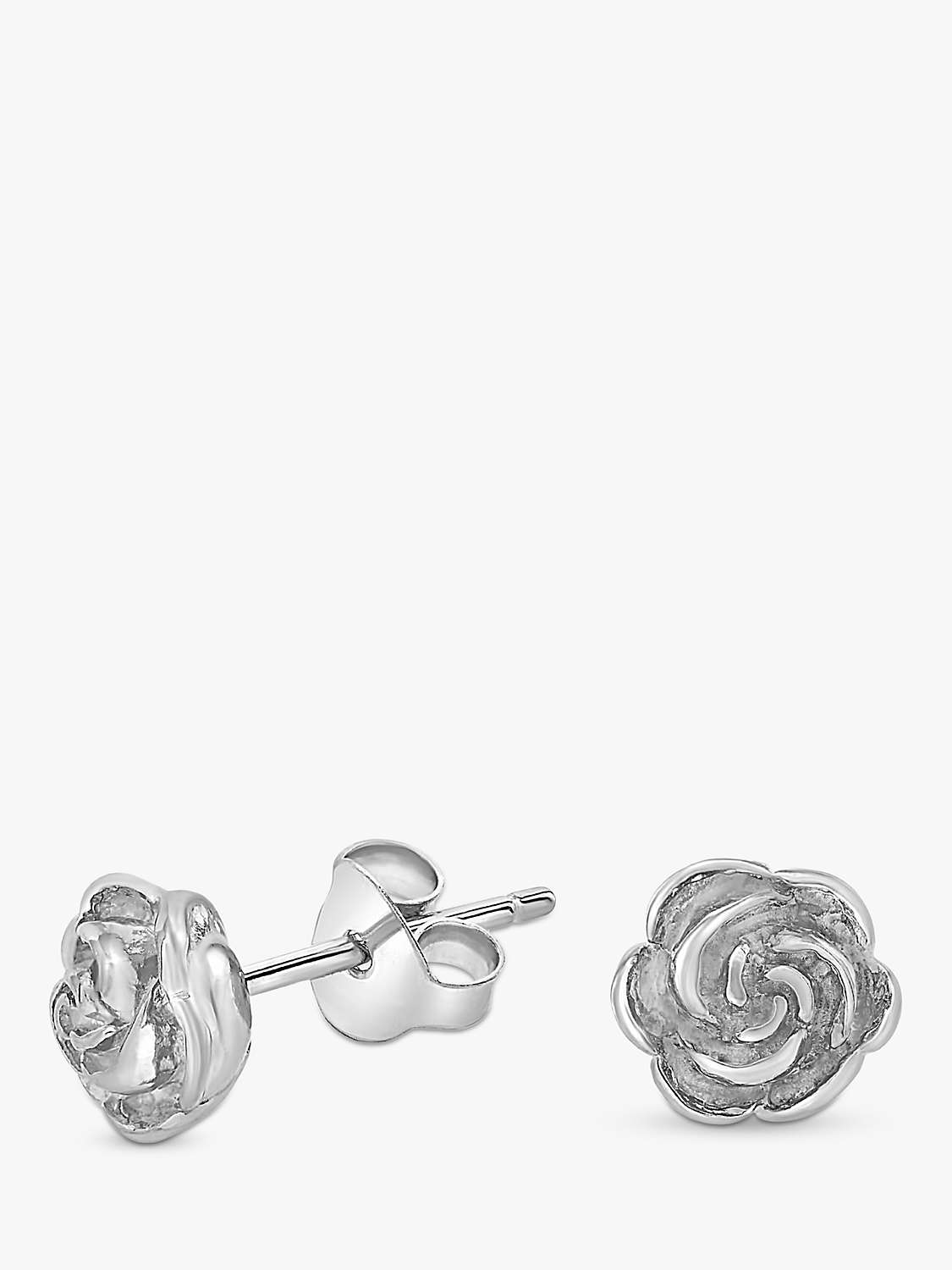 Buy Dower & Hall Wild Rose Stud Earrings, Silver Online at johnlewis.com