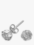Dower & Hall Wild Rose Stud Earrings, Silver