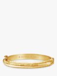 Dower & Hall 18ct Gold Plated Hollow Hinged Hammered Bangle, Gold