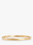 Dower & Hall 18ct Gold Plated Sterling Silver Hammered Bangle, Gold