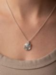 Dower & Hall Aquamarine Disc Pendant Necklace, Silver