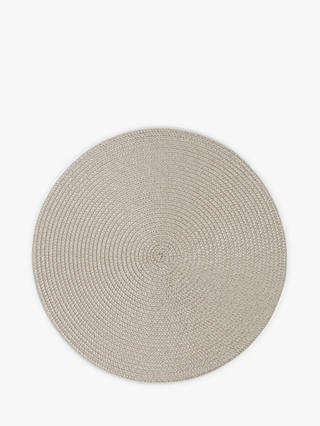 John Lewis ANYDAY Round Braided Placemats, Set of 4, Cobble Grey
