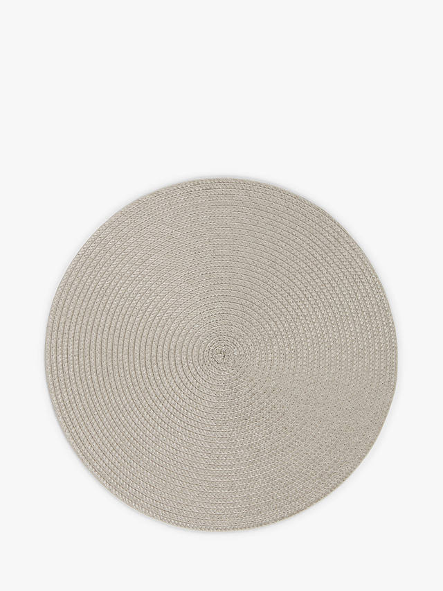 John Lewis ANYDAY Round Braided Placemats, Set of 4, Cobble Grey