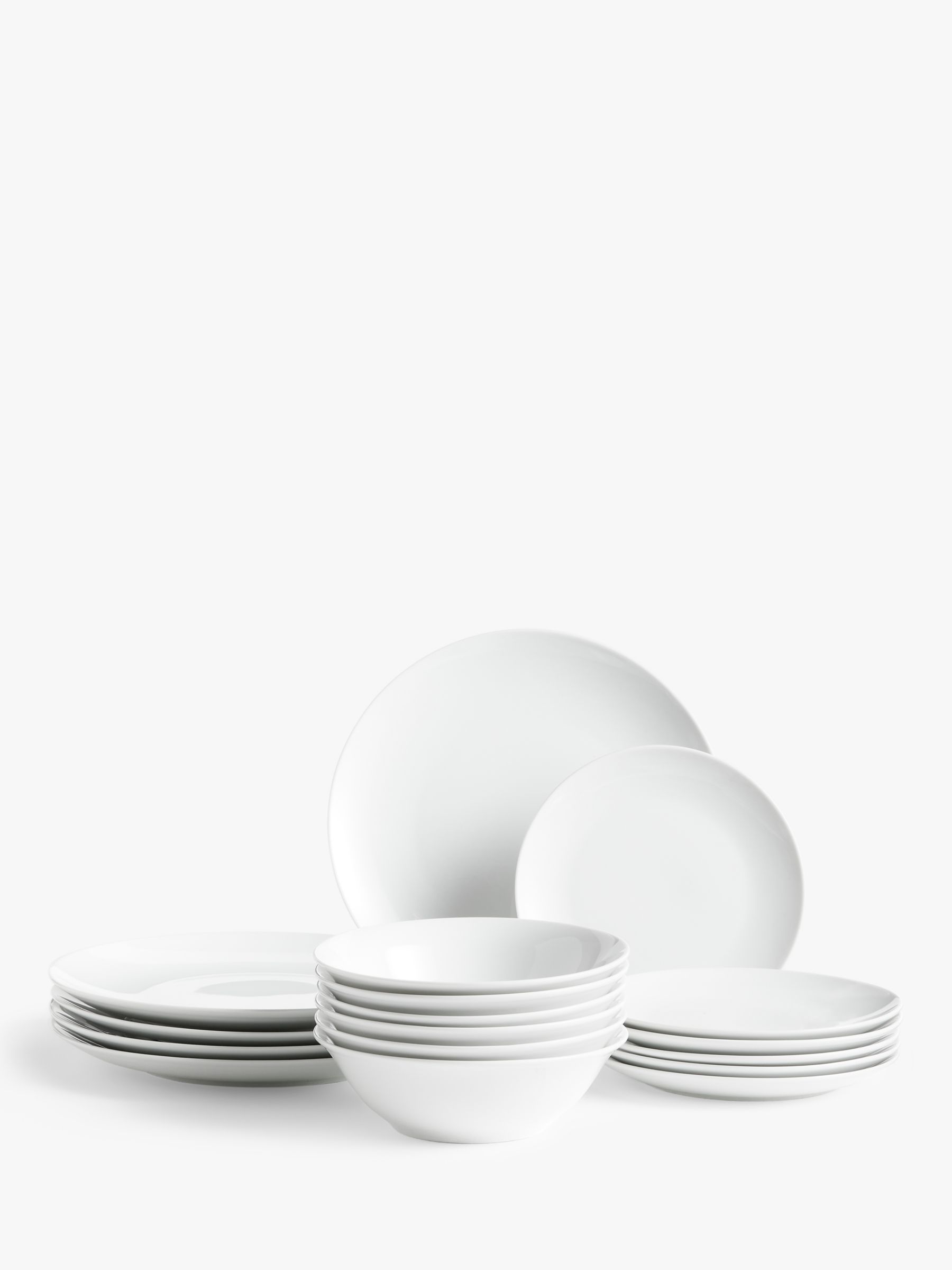 John Lewis ANYDAY Porcelain Dinnerware Set, 12 Piece, White