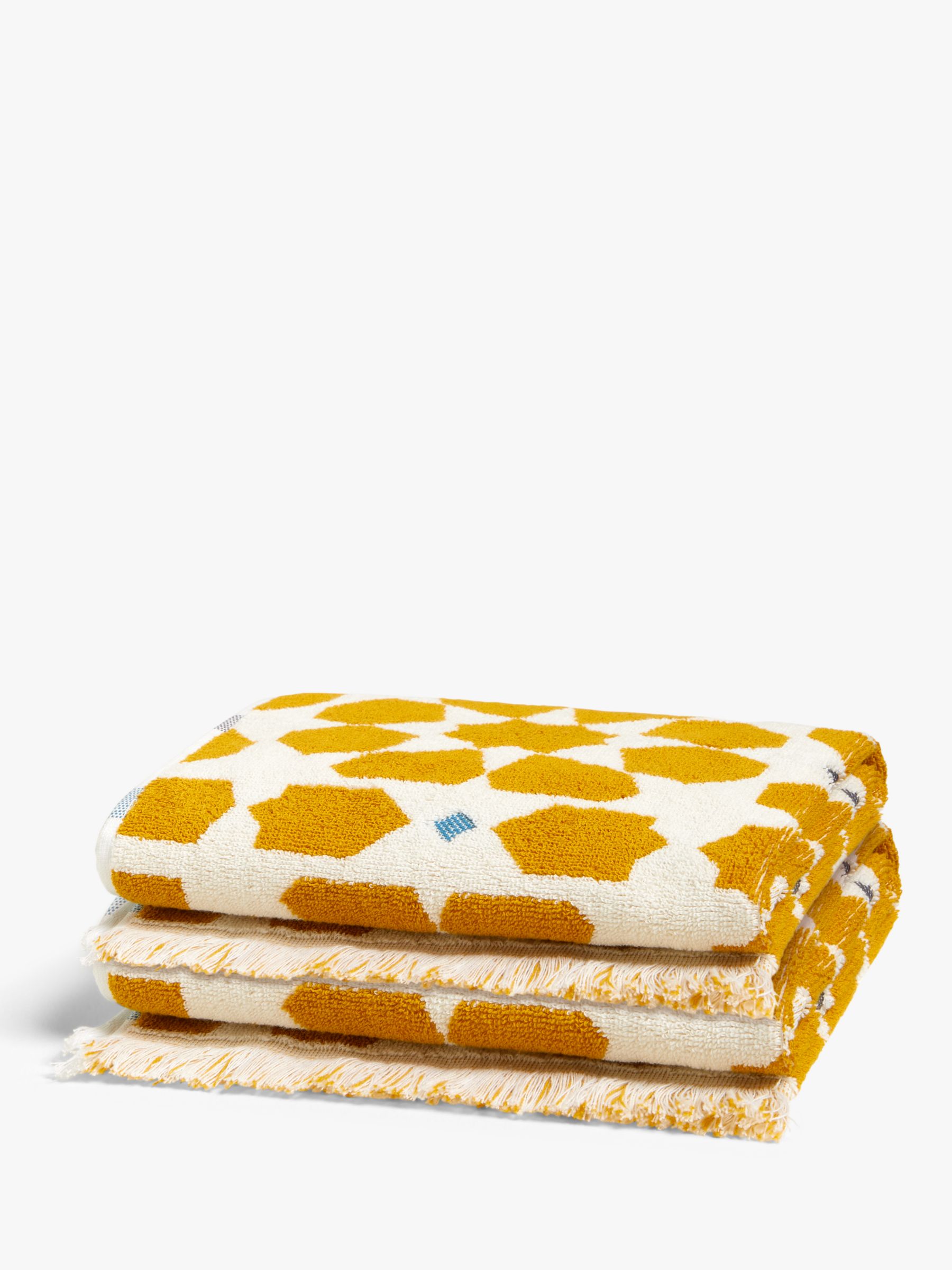 John Lewis ANYDAY Moroccan Tile Hand Towels, Pack of 2, Mustard
