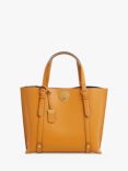 Jasper Conran London Alexis Cross Hatch Leather Grab Tote Bag, Mustard