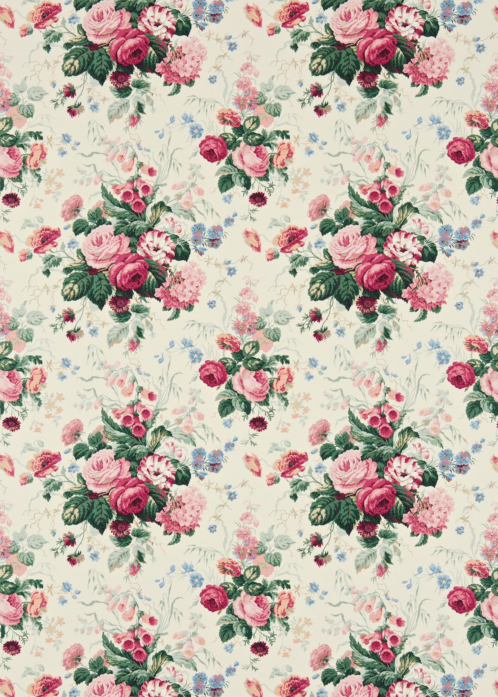 Sanderson Stapleton Park Furnishing Fabric, Cream/Pink