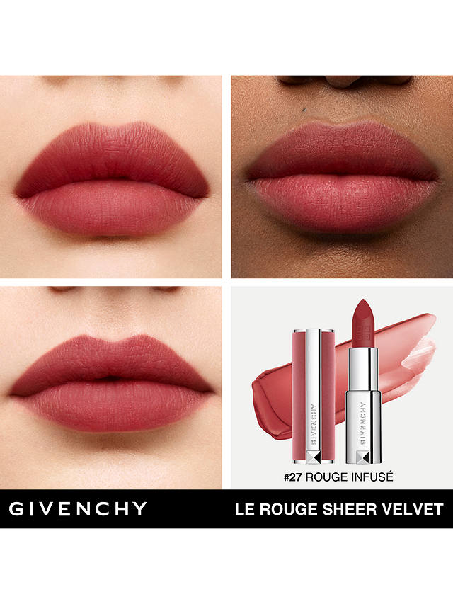 Givenchy Le Rouge Sheer Velvet Refillable Matte Lipstick, 27 Rouge Infusé 4