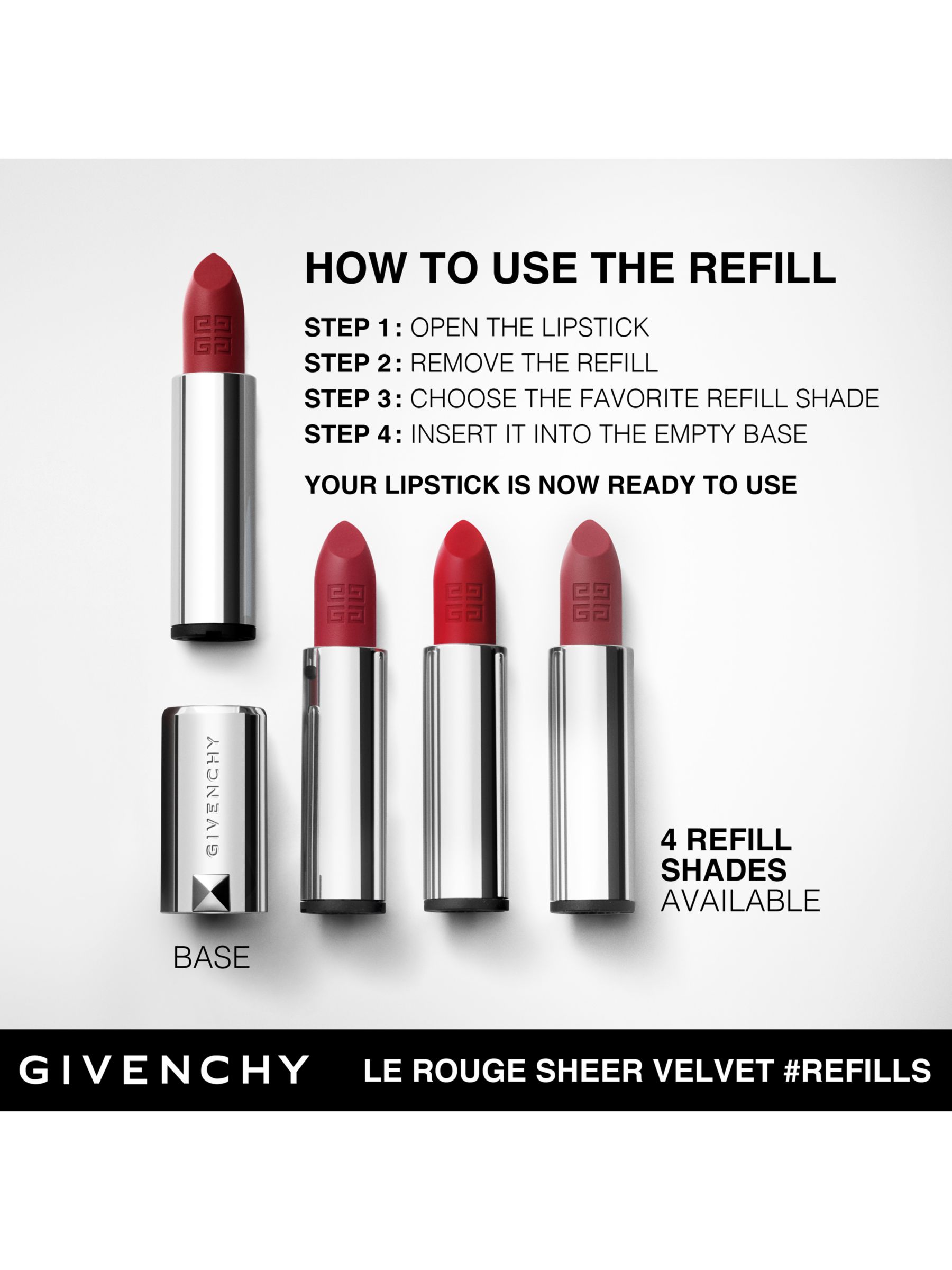 Givenchy Le Rouge Sheer Velvet Refillable Matte Lipstick, 10 Beige Nu at  John Lewis & Partners