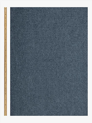 John Lewis Brushed Tweed Textured Plain Fabric, Navy, Price Band A