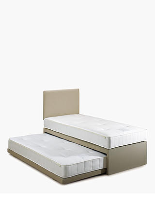 John Lewis & Partners Savoy Guest Bed with Two Open Spring Mattresses, Single, Topaz Beige