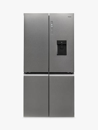 Haier Series 5 HTF-520WP7 Freestanding 65/35 American Fridge Freezer, Platinum Inox