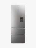 Haier HFW7720EWMP Freestanding 65/35 French Fridge Freezer, Platinum Inox