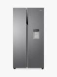 Haier Series 3 HSR3918EWPG Freestanding 65/35 American Fridge Freezer, Silver