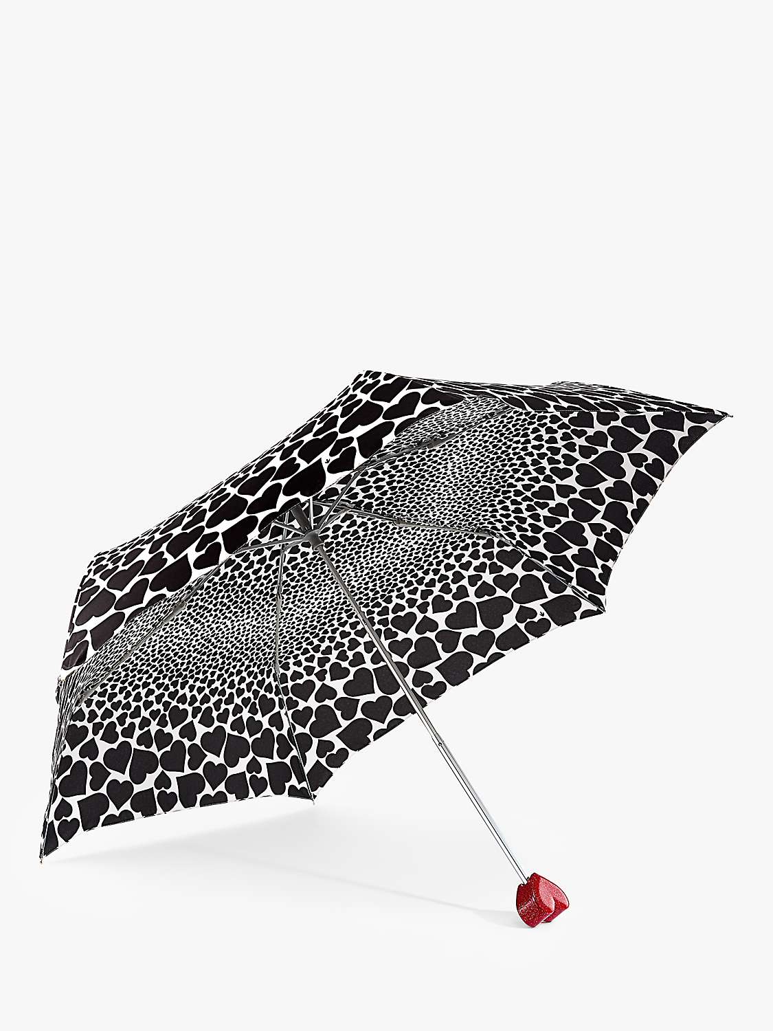 Buy Fulton L927 Curio-2 UV Falling Hearts Curio Umbrella, Black/White Online at johnlewis.com
