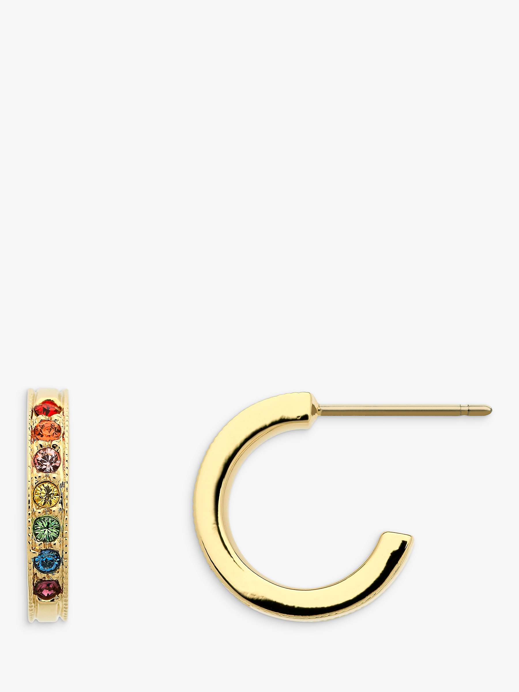 Buy Melissa Odabash Rainbow Crystal Hoop Earrings, Gold Online at johnlewis.com