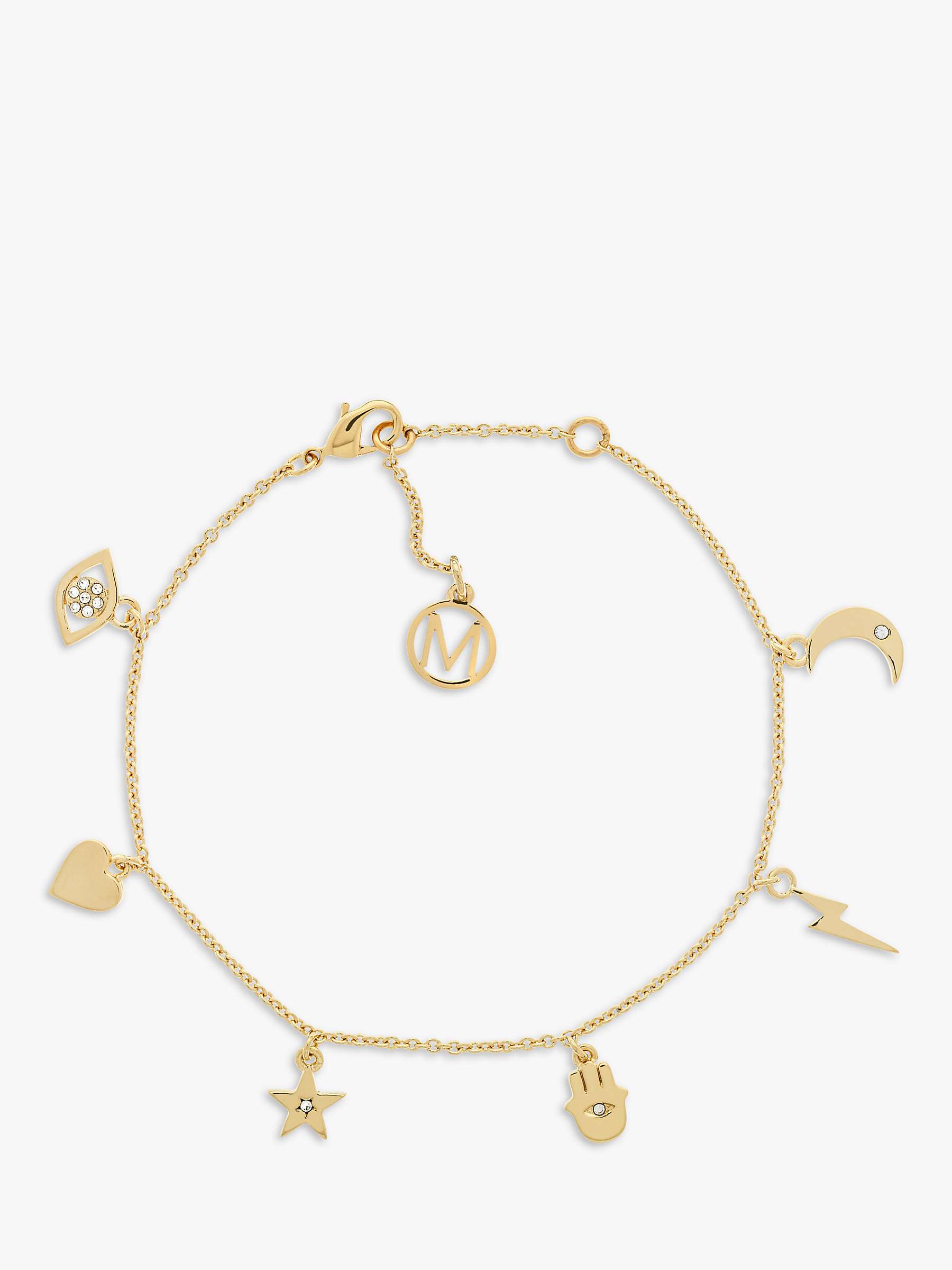 Buy Melissa Odabash Crystal Charm Bracelet, Gold Online at johnlewis.com