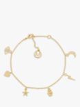 Melissa Odabash Crystal Charm Bracelet, Gold