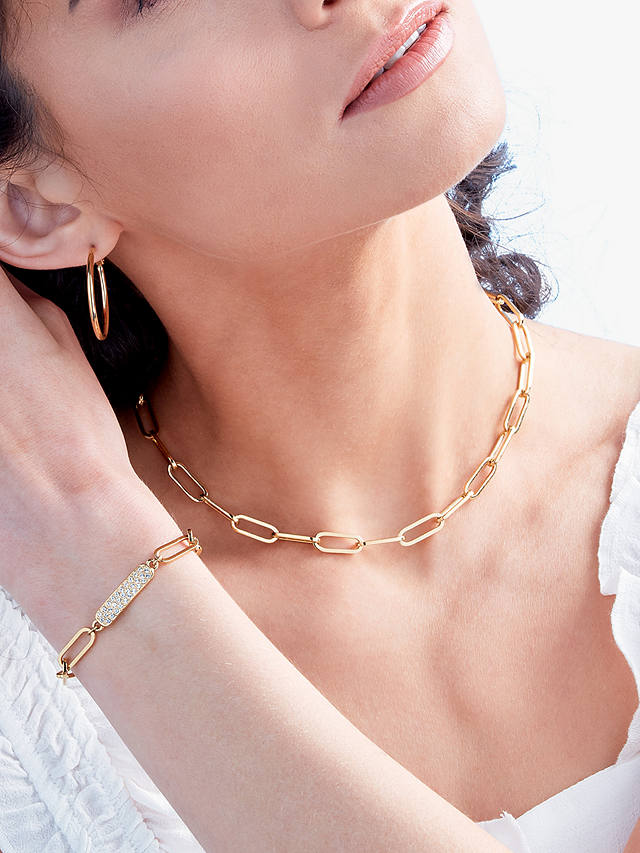 Melissa Odabash Crystal Bar Chain Bracelet, Gold