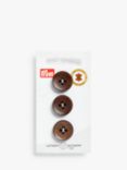 Prym Leather Buttons, 1.8cm, Pack of 3, Brown
