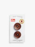 Prym Leather Buttons, 2.3cm, Pack of 2, Brown
