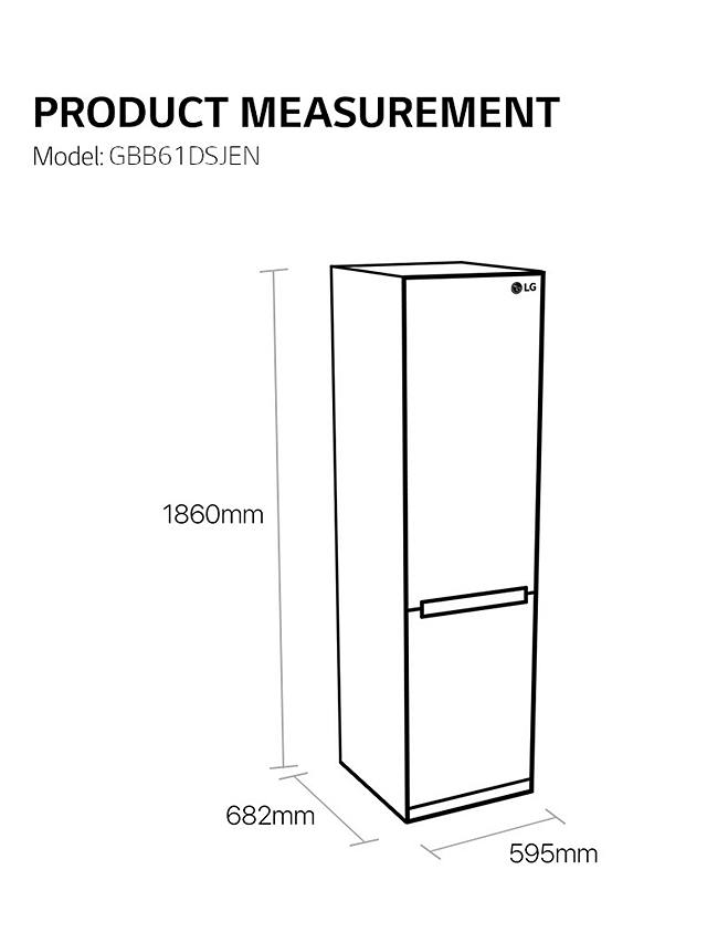 Buy LG GBB61DSJEN Freestanding 60/40 Fridge Freezer, Dark Graphite Online at johnlewis.com