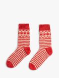 Wool Couture Fair Isle Striped Socks Knitting Kit, Red