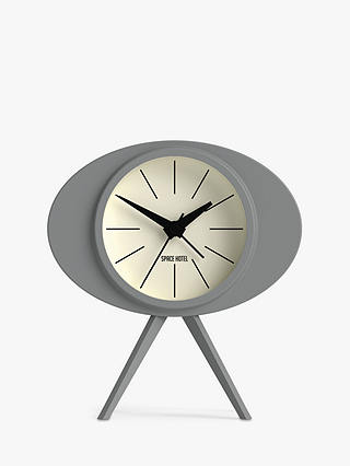 Space Hotel Landing Craft Silent Sweep Alarm Clock, Grey