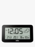 Braun BC13 LCD Digital Weather Station Alarm Clock, Black