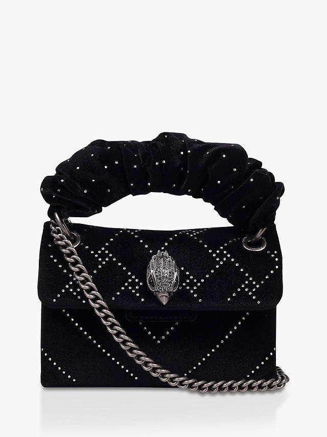 Kurt Geiger London Kensington Ruched Handle Velvet Mini Bag, Black